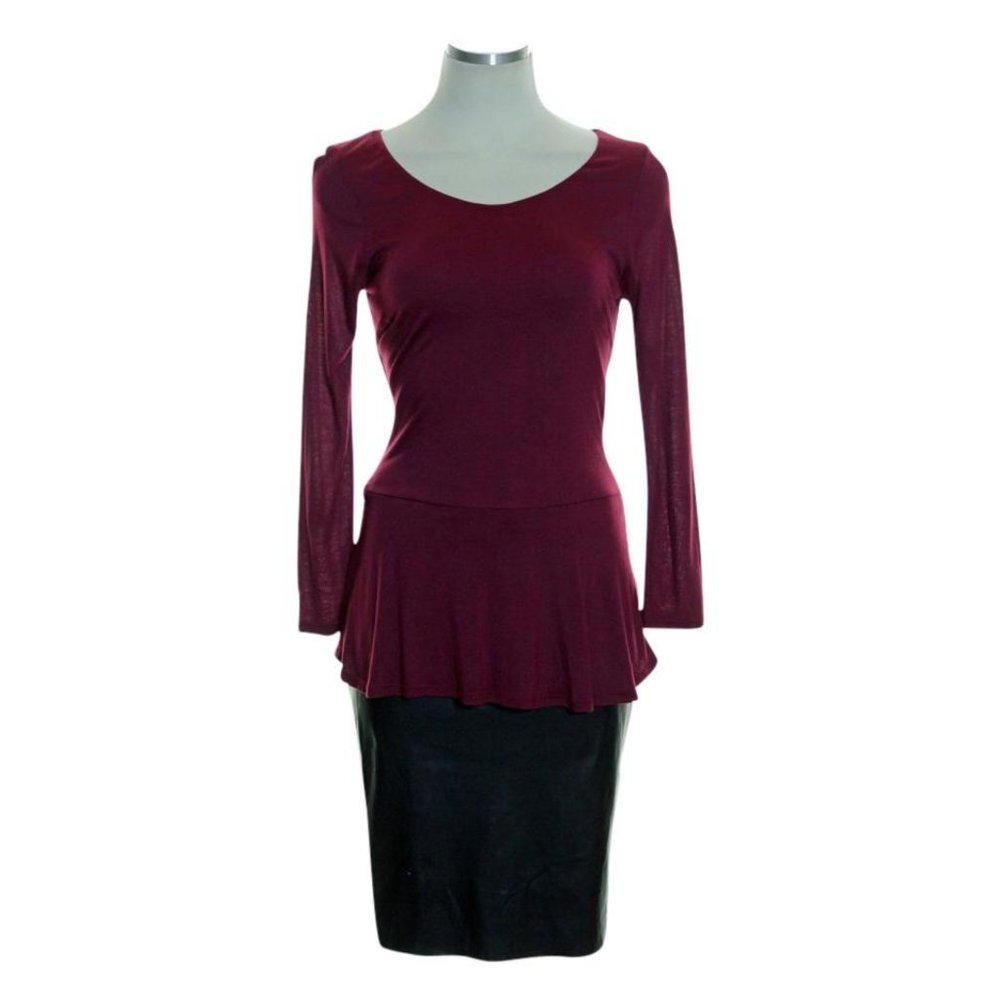 New Velvet Graham & Spencer Faux Leather Peplum